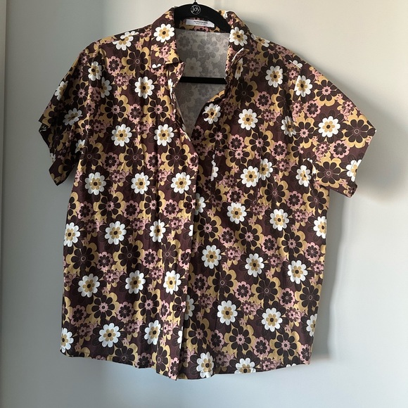 Retro floral Matching short and button down set - Picture 3 of 15